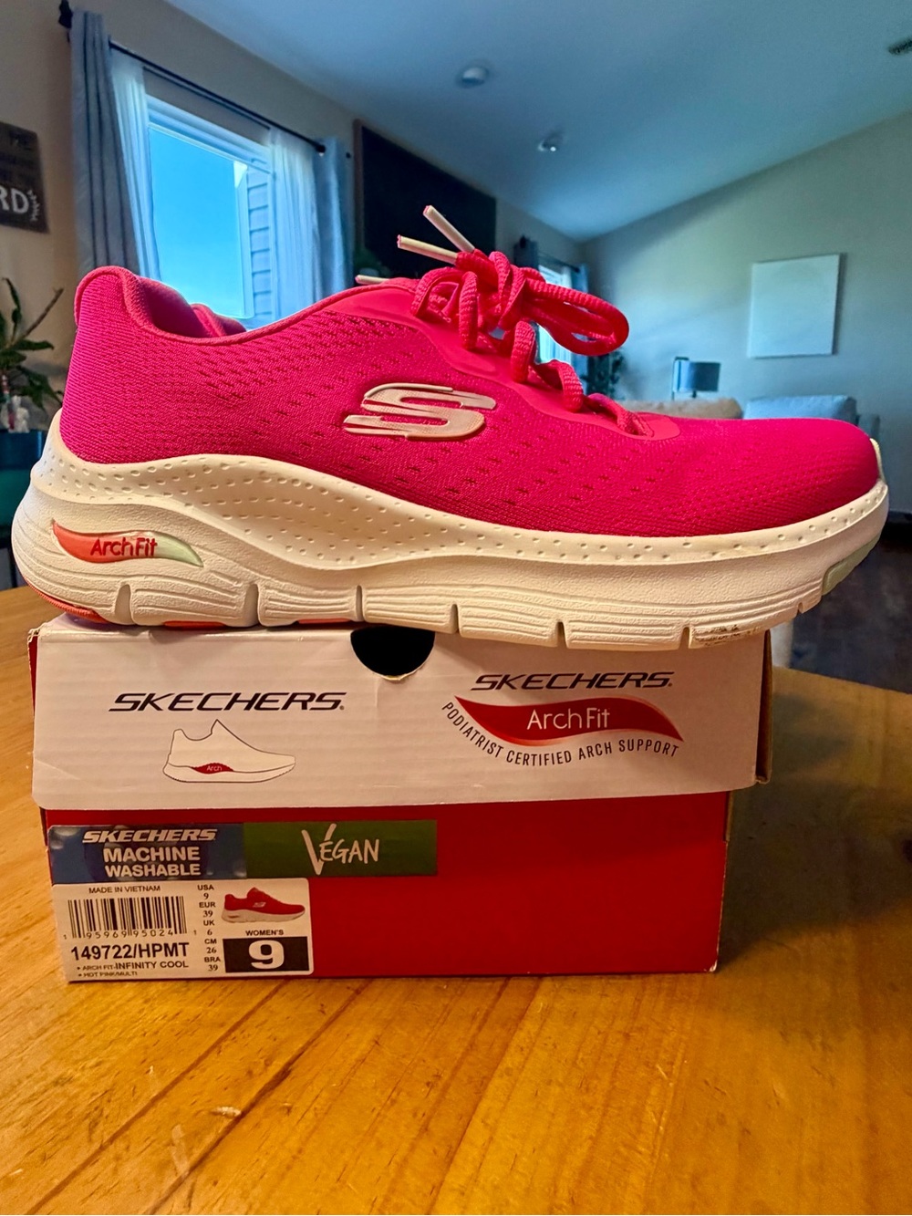 Skechers Arch Fit infinity cool Pink Sz 9 - Picture 2 of 9